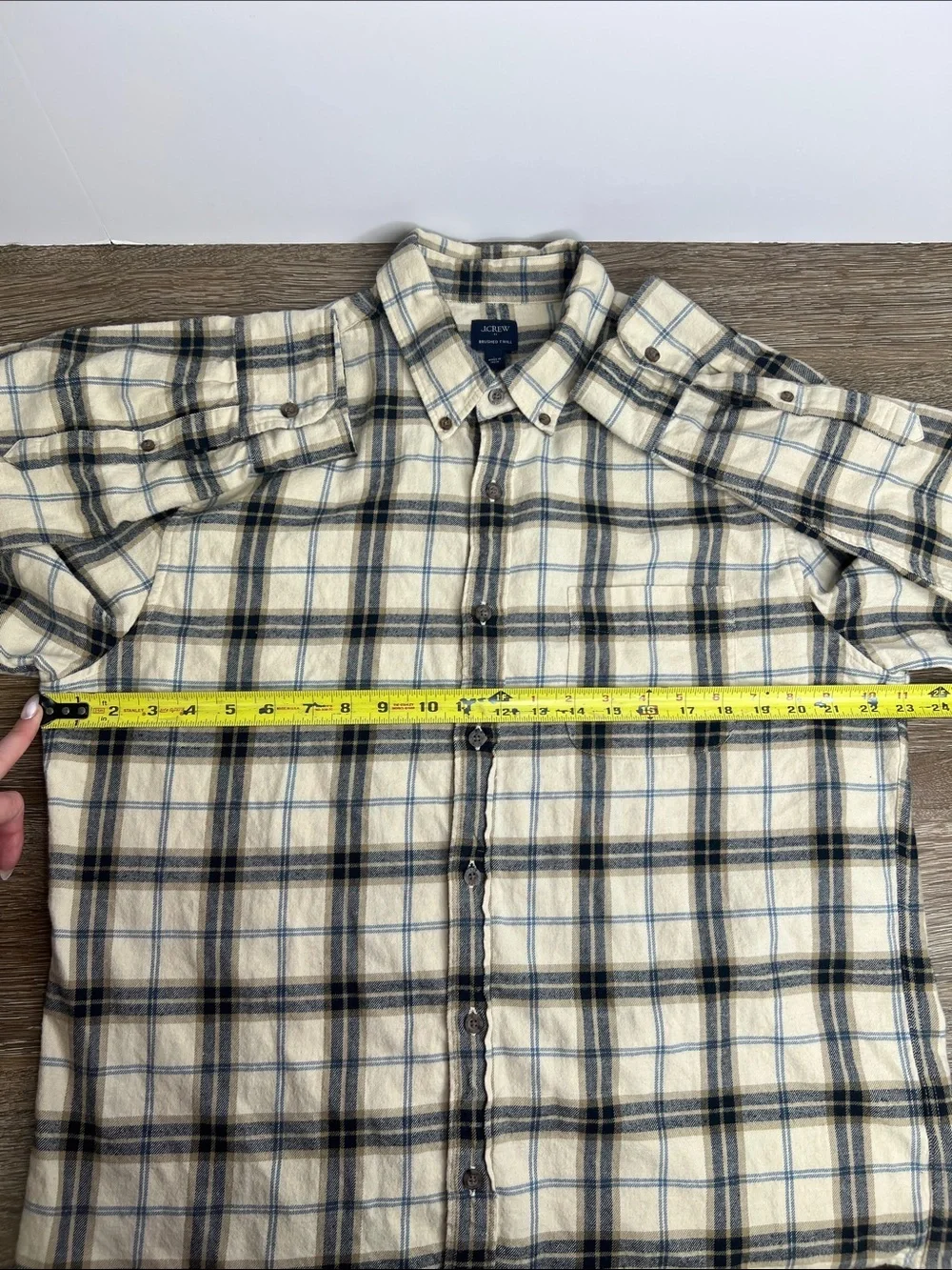 J.Crew Brushed Twill Plaid Button Down Shirt Men’s Large Cotton Flannel